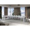 Tavolo allungabile 90x160/420 cm Roxell Mix piano Bianco Frassino - gambe Noce