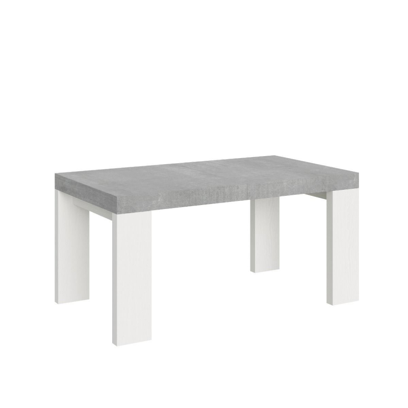 Tavolo allungabile 90x160/420 cm Roxell Mix piano Bianco Frassino - gambe Noce