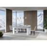 Tavolo allungabile 90x160/420 cm Roxell Mix piano Bianco Frassino - gambe Noce