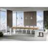 Tavolo allungabile 90x180/440 cm Roxell Mix piano Bianco Frassino - gambe Noce