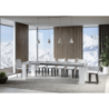 Tavolo allungabile 90x180/440 cm Roxell Mix piano Bianco Frassino - gambe Noce