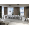 Tavolo allungabile 90x180/440 cm Roxell Mix piano Bianco Frassino - gambe Noce