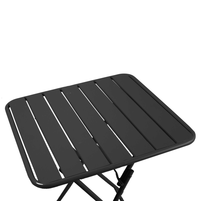 Set Tavolo metallo + 2 Sedie metallo rovigo pieghevole antracite cm 44x53h45/86