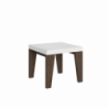 Tavolo allungabile 90x90/246 cm Naxy Mix piano Bianco Frassino - gambe Noce