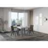 Tavolo allungabile 90x90/246 cm Naxy Mix piano Bianco Frassino - gambe Noce