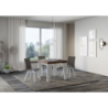 Tavolo allungabile 90x90/246 cm Naxy Mix piano Bianco Frassino - gambe Noce