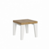 Tavolo allungabile 90x90/246 cm Naxy Mix piano Bianco Frassino - gambe Noce