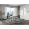 Tavolo allungabile 90x90/246 cm Naxy Mix piano Bianco Frassino - gambe Noce
