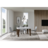 Tavolo allungabile 90x130/234 cm Naxy Mix piano Bianco Frassino - gambe Noce