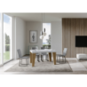 Tavolo allungabile 90x130/234 cm Naxy Mix piano Bianco Frassino - gambe Noce