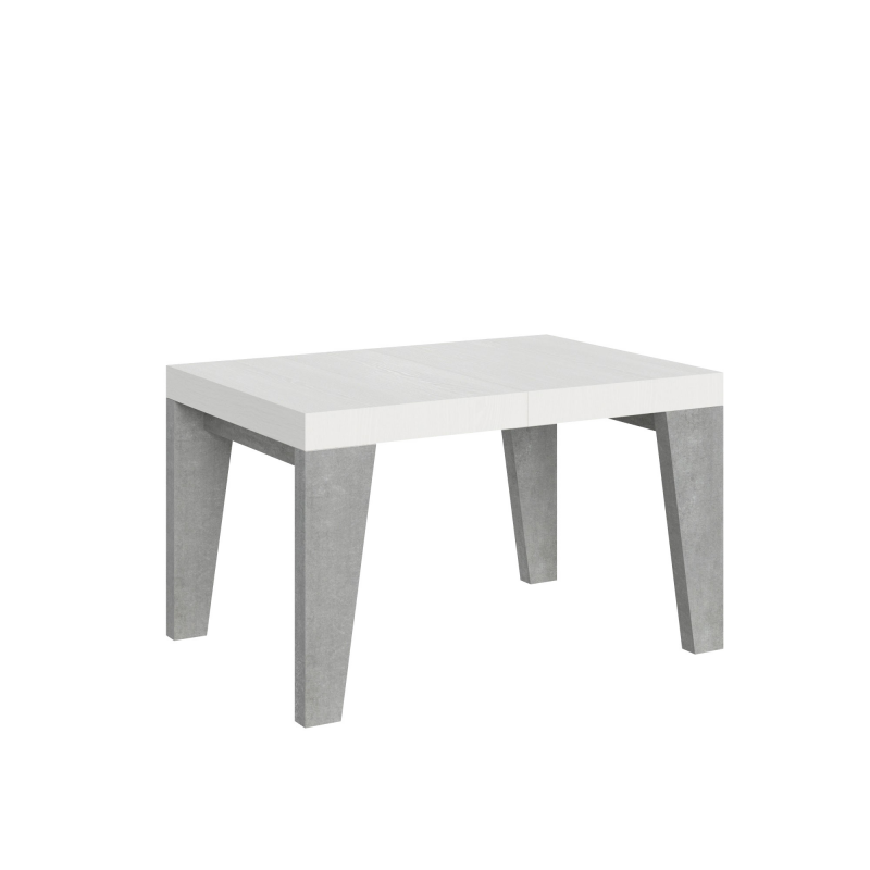 Tavolo allungabile 90x130/234 cm Naxy Mix piano Bianco Frassino - gambe Noce