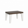 Tavolo allungabile 90x130/234 cm Naxy Mix piano Bianco Frassino - gambe Noce
