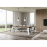 Tavolo allungabile 90x130/234 cm Naxy Mix piano Bianco Frassino - gambe Noce