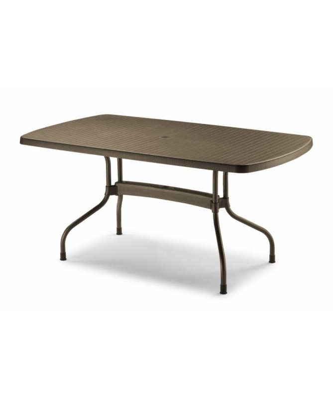 Tavolo Olimpo ribaltabile 160 x 90 in tecnopolimero intrecciato e alluminio