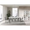 Tavolo allungabile 90x160/264 cm Naxy Mix piano Bianco Frassino - gambe Noce