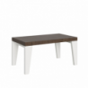 Tavolo allungabile 90x160/264 cm Naxy Mix piano Bianco Frassino - gambe Noce