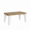 Tavolo allungabile 90x160/264 cm Naxy Mix piano Bianco Frassino - gambe Noce