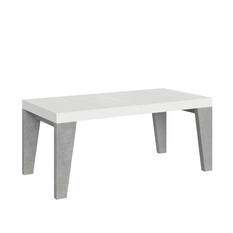 Tavolo allungabile 90x180/284 cm Naxy Mix piano Bianco Frassino - gambe Noce