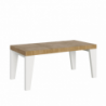 Tavolo allungabile 90x180/284 cm Naxy Mix piano Bianco Frassino - gambe Noce