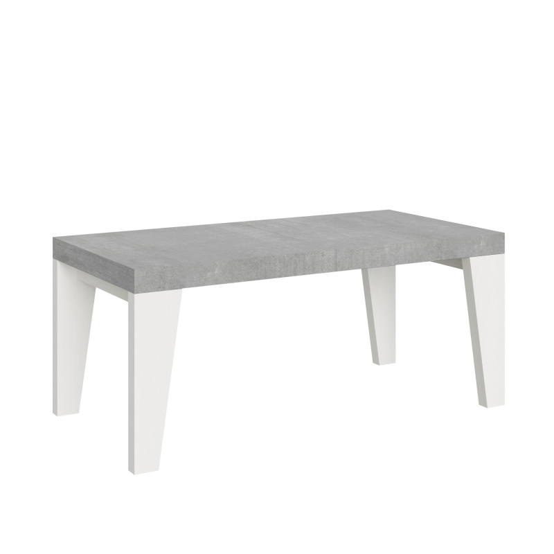 Tavolo allungabile 90x180/284 cm Naxy Mix piano Bianco Frassino - gambe Noce
