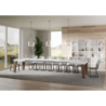 Tavolo allungabile 90x130/390 cm Naxy Mix piano Bianco Frassino - gambe Noce