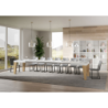 Tavolo allungabile 90x130/390 cm Naxy Mix piano Bianco Frassino - gambe Noce