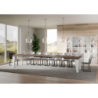 Tavolo allungabile 90x130/390 cm Naxy Mix piano Bianco Frassino - gambe Noce