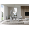 Tavolo allungabile 90x130/390 cm Naxy Mix piano Bianco Frassino - gambe Noce