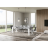 Tavolo allungabile 90x130/390 cm Naxy Mix piano Bianco Frassino - gambe Noce