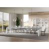 Tavolo allungabile 90x130/390 cm Naxy Mix piano Bianco Frassino - gambe Noce