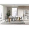 Tavolo allungabile 90x160/420 cm Naxy Mix piano Bianco Frassino - gambe Noce