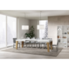 Tavolo allungabile 90x160/420 cm Naxy Mix piano Bianco Frassino - gambe Noce