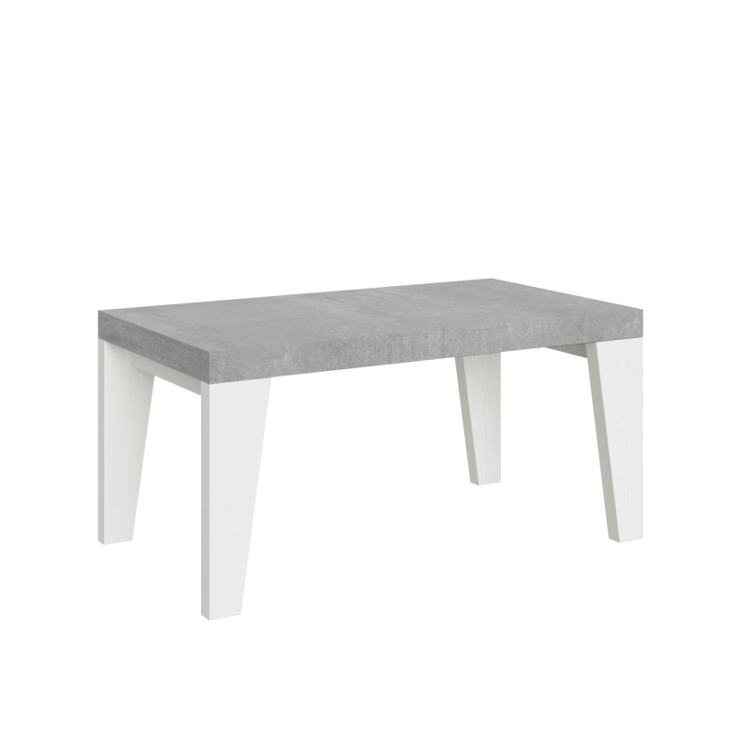 Tavolo allungabile 90x160/420 cm Naxy Mix piano Bianco Frassino - gambe Noce