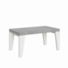 Tavolo allungabile 90x160/420 cm Naxy Mix piano Bianco Frassino - gambe Noce