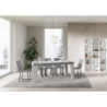 Tavolo allungabile 90x160/420 cm Naxy Mix piano Bianco Frassino - gambe Noce