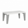 Tavolo allungabile 90x180/440 cm Naxy Mix piano Bianco Frassino - gambe Noce