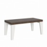 Tavolo allungabile 90x180/440 cm Naxy Mix piano Bianco Frassino - gambe Noce