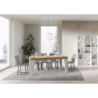 Tavolo allungabile 90x180/440 cm Naxy Mix piano Bianco Frassino - gambe Noce