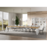 Tavolo allungabile 90x180/440 cm Naxy Mix piano Bianco Frassino - gambe Noce
