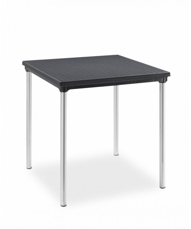 Tavolo sovrapponibile 70 x 70 in polipropilene e alluminio