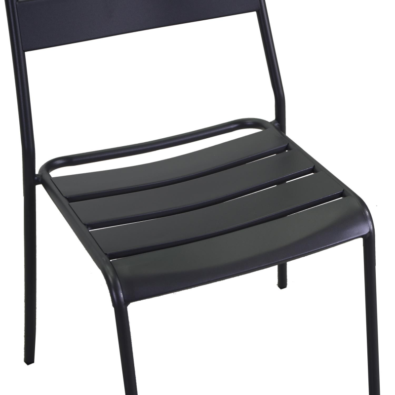 Set Tavolo metallo + 2 Sedie metallo Rovigo antracite cm 50x54h42/87