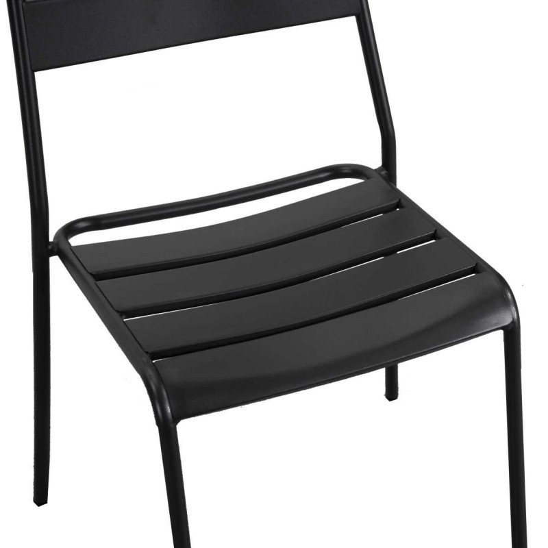 Set Tavolo metallo + 2 Sedie metallo Rovigo antracite cm 50x54h42/87