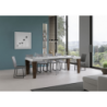 Tavolo allungabile 90x90/246 cm Spimbo Mix piano Bianco Frassino - gambe Noce