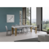Tavolo allungabile 90x90/246 cm Spimbo Mix piano Bianco Frassino - gambe Noce