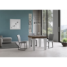 Tavolo allungabile 90x90/246 cm Spimbo Mix piano Bianco Frassino - gambe Noce