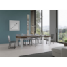Tavolo allungabile 90x90/246 cm Spimbo Mix piano Bianco Frassino - gambe Noce