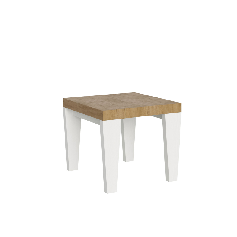 Tavolo allungabile 90x90/246 cm Spimbo Mix piano Bianco Frassino - gambe Noce