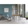 Tavolo allungabile 90x90/246 cm Spimbo Mix piano Bianco Frassino - gambe Noce