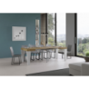 Tavolo allungabile 90x90/246 cm Spimbo Mix piano Bianco Frassino - gambe Noce