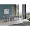 Tavolo allungabile 90x90/246 cm Spimbo Mix piano Bianco Frassino - gambe Noce